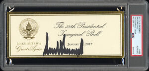 PSA/DNA Donald Trump Signed Autographed Official Gold Inaugural Ball Ticket POP1