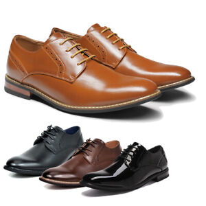 Men's Oxfords Derby Shoes Plain Toe Formal Lace-Up Dress Shoes Wide Size 6.5-13