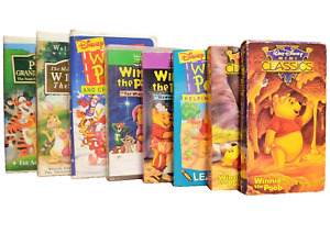 Winnie The Pooh Vhs Lot Of 8 Disney Mini Classics New Adventures Rare