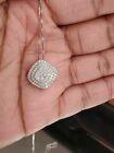 2Ct Round Cut Lab-Created Diamond Cluster Pendant Necklace 14k White Gold Plated