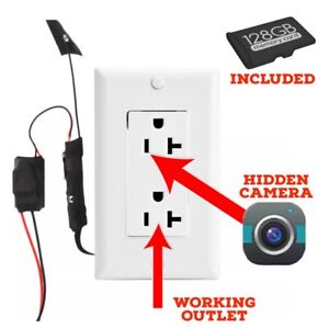 Nanny Camera Wall AC Outlet Home Security Hidden Camera Audio Video Recorder