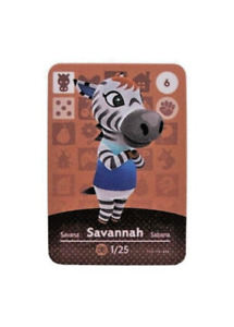 Savannah #6 Animal Crossing New Horizons Switch Amiibo Card Series 1 Unlocked