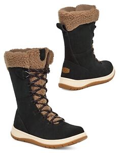 UGG Lakesider Tall Lace Women's Waterproof Suede Winter Snow Boots Black Size 6