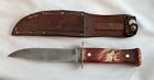 Vtg IMPERIAL USA Collectible ELK HANDLE Fixed Blade HUNTING KNIFE with SHEATH