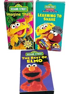 Sesame Street VHS Lot of 3 Imagine That, Learning To Share, and The Best Of Elmo