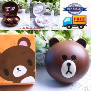 2Pcs bear+Rabbit Portable Cute Animal Contact Lens Case Container Holder Box Lot