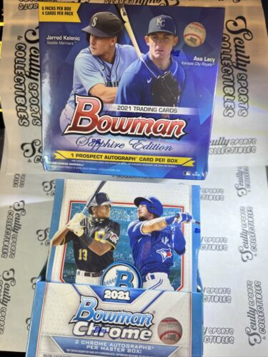 New Listing2021 Bowman Chrome Master and Bowman Sapphire MLB Baseball Sealed Hobby Box Lot