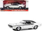 1971 Dodge Challenger R/T Bright White With Black Stripes And Top 1/18 Diecast