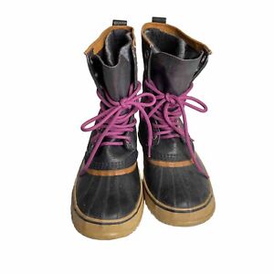 Sorel Women's Size 9 Premium CVS Ltr 1964 Black Waterproof Lace Up Duck Boots