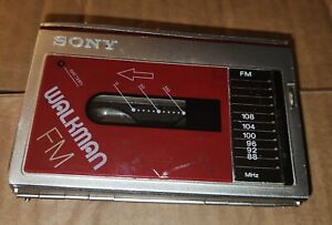 New ListingSony WM-F10 Walkman FM Radio Stereo Cassette Player Red For Parts Not Working
