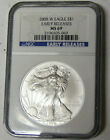 NGC MS69 2008-W American Silver Eagle Burnished Satin Finish Early Releases