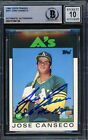 JOSE CANSECO AUTOGRAPHED 1986 TOPPS TRADED RC GEM 10 AUTO 86 AL ROY BECKETT