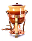 Bazar Francais NY 666 1930's Copper & Brass Warming Stand Cooking Ware Pot