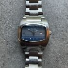 Rare Fossil Mens Watch All Stainless Steel 40mm Case & Band W/Blue Dial A1