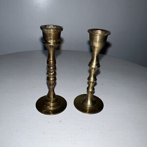 New ListingPair Vintage Brass Candlesticks Taper Holders 2.5