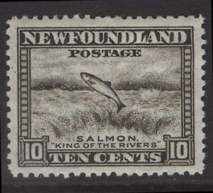 NEWFOUNDLAND 260 NSSC 243I 1941 2ND RESOURCES 10c LEAPING SALMON P12.5x12.5 MNH