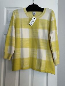 Cabi New NWT Checkerboard Pullover #6236 Yellow white XS - XXL Was $129 Size m