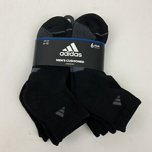 Adidas Men's Cushioned 6-Pairs Quarter Cut Socks Sz 6-12