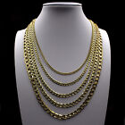 Mens Real 10K Yellow Gold 2mm - 6.5mm Cuban Link Chain Necklace 16