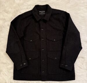 Filson Mackinaw Wool Cruiser Coat Jacket Charcoal Grey USA XL