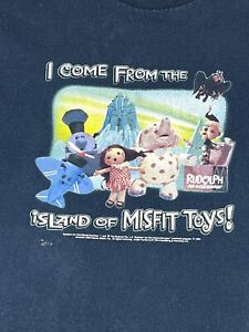 1992 Remake Rudolph The Island Of Misfit Toys Movie Promo Size Large Blue Tee