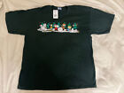 Peanuts Gang Christmas Carol Tree Snowman Green T-Shirt Charlie Brown Snoopy XL