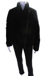 Ecru Women's Faux Fur Reversible Quilted Coat Black Size S