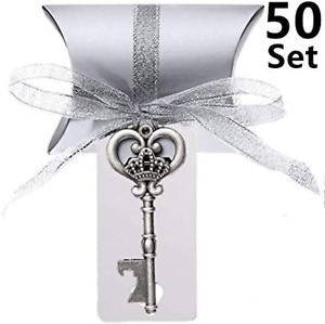 50X Party Key Bottle Opener Wedding Favor Bridal Shower Gift - Candy Box Write..