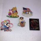 Lot Of 5 Vintage Modern Signed Disney Mickey Minnie Pooh Princesses Brooch Pins