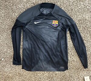 Nike Men's FC Barcelona Long Sleeve Black Goalkeeper Jersey Size M DV1878-061