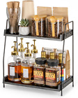 Coffee Station Organizer for Countertop, Coffee Bar Accessories and Organizer, W