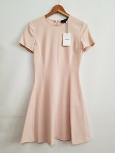 NWT Theory Modern Seamed Shift Dress, Admiral Crepe, Sheer Pink Size 6 $365