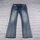 Rock Revival Laken Straight Medium Wash Denim Womens Blue Jeans 34x34
