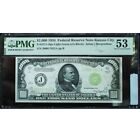 1934 $1000 Federal Reserve Note Light Green Missouri PMG 53 About Uncirculated