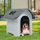 Large Dog House Outdoor Plastic Doghouse Water Resistant Pet House with Skylight