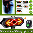 Bicycle Rear Tail Warning Light LED Turn Signal Brake Lamp W/Horn Remote Control