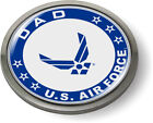 U.S. AIR FORCE DAD 3D Domed Emblem Badge Car Sticker Chrome ROUND Bezel