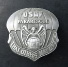 PARATROOPER USAF AIR FORCE PARARESCUE LAPEL PIN BADGE 1.5 INCHES PEWTER