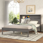 New ListingQueen Size Bed Frame Platform Bed Frame with Storage Headboard Antique US
