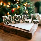 Vtg NOEL Christmas White Letters Holly Ceramic Candle Holders Lipper Japan 4”