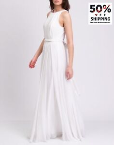 RRP €725 BADGLEY MISCHKA Fit & Flare Wedding Dress Size US 4 / S Belted Lined