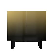 Clihome 2-Door Accent Storage Cabinet Wood Grain Sideboard Buffet Table