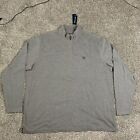 NWT Chaps 3XLT Men's Sweater Grey Long Sleeve 1/4 Zip Big And Tall