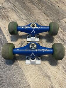 Venture Skateboard Trucks Blue and White With Wheels Used