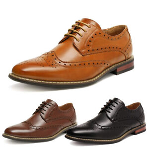 Men's Dress Shoes Classic Business Formal Oxford Wingtip Lace Up Shoes Size US