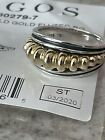 $875 LAGOS 18K Yellow Gold & Sterling Silver Bold Gold Fluted Caviar Ring Size 7