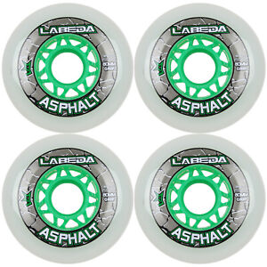 Labeda Asphalt Outdoor Inline Roller Hockey Wheels 80mm White 83A Outdoor 4-Pack
