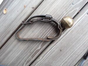 EARLY ANTIQUE SLEIGH BELL WITH LEATHER STRAP