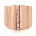 Messika 0.17Cttw Kate Diamond Wide Band Ring 18K Rose Gold Size 53 US 6.5