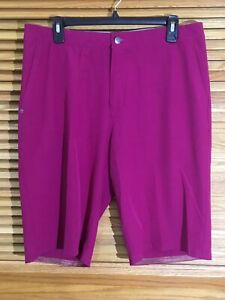 Adidas Mens Size 34 Purple Flat Front Slash Pocket Golf Shorts CM-641